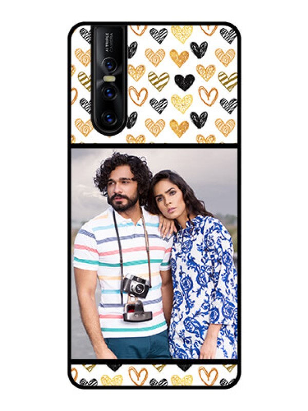 Custom Vivo V15 Pro Photo Printing on Glass Case  - Love Symbol Design