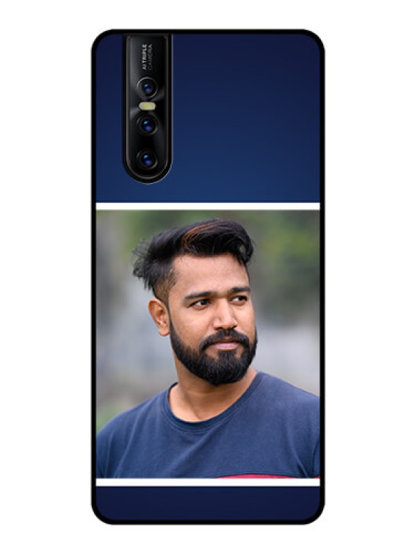 Custom Vivo V15 Pro Personalized Glass Phone Case  - Simple Royal Blue Design