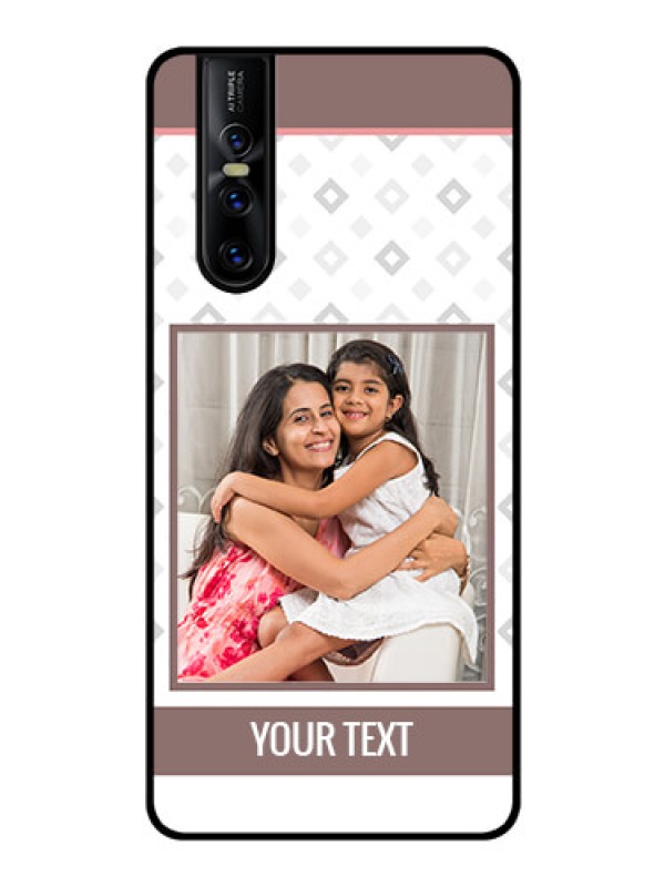 Custom Vivo V15 Pro Photo Printing on Glass Case  - Simple Diamond Design
