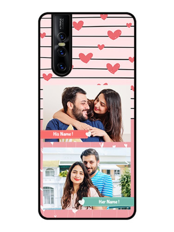 Custom Vivo V15 Pro Custom Glass Mobile Case  - Photo with Heart Design