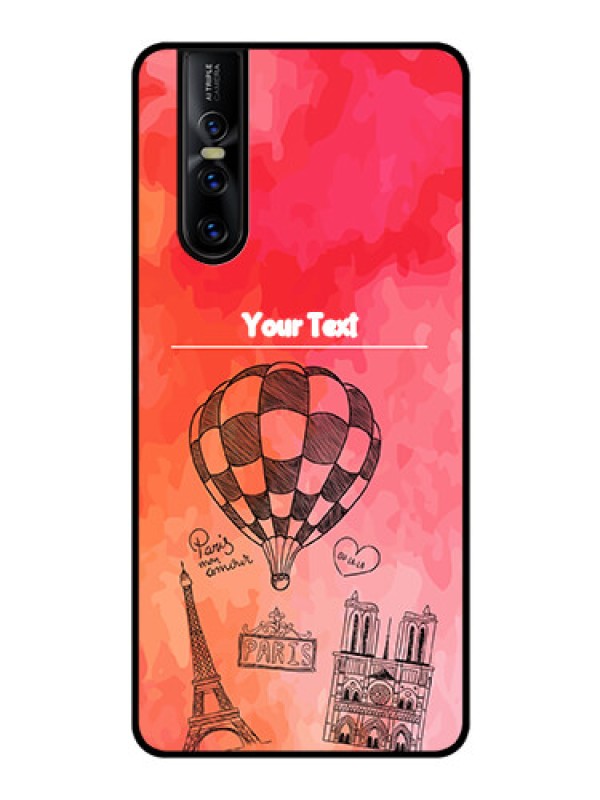 Custom Vivo V15 Pro Custom Glass Phone Case  - Paris Theme Design