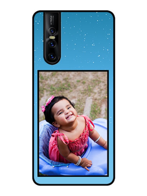 Custom Vivo V15 Pro Custom Glass Mobile Case  - Wave Pattern Colorful Design