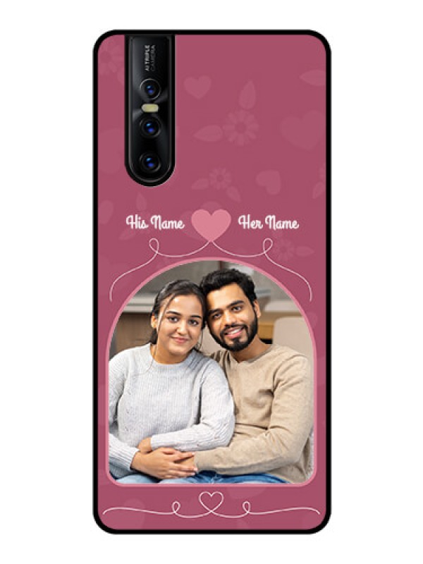 Custom Vivo V15 Pro Photo Printing on Glass Case  - Love Floral Design