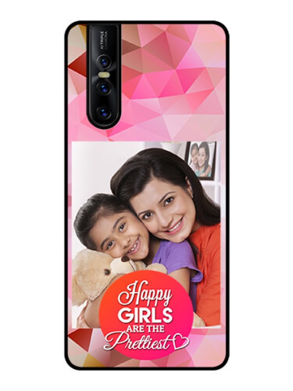 Custom Vivo V15 Pro Photo Printing on Glass Case  - Abstract Triangle Design