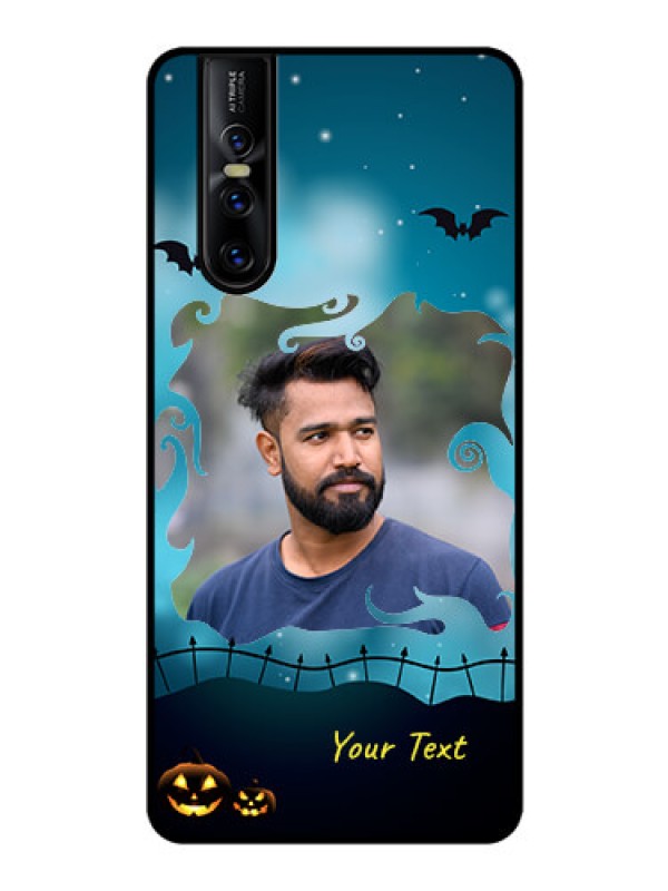 Custom Vivo V15 Pro Custom Glass Phone Case  - Halloween frame design