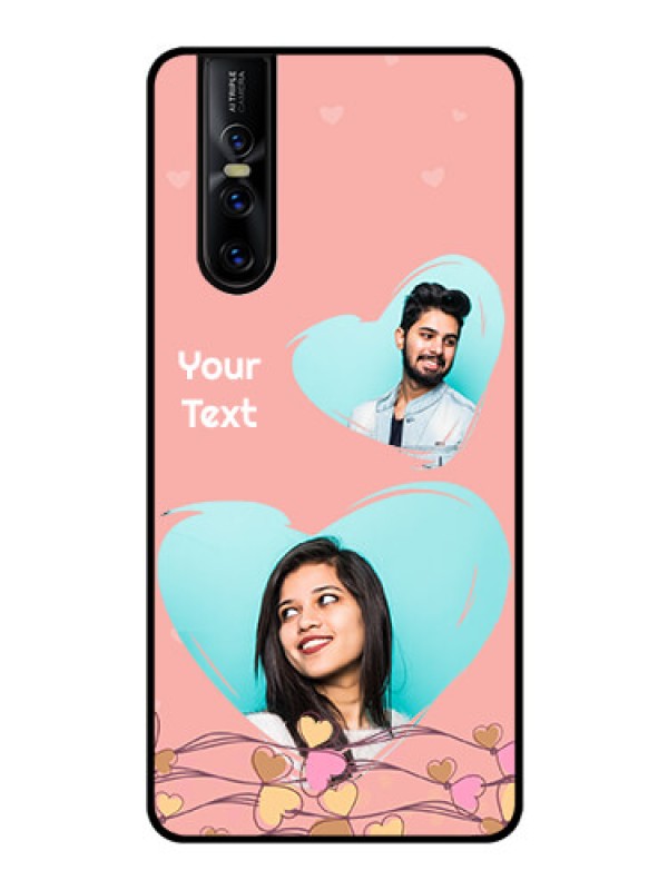 Custom Vivo V15 Pro Custom Glass Mobile Case  - Love Doodle Design
