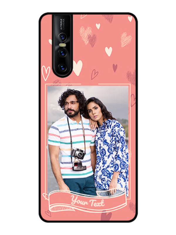 Custom Vivo V15 Pro Custom Glass Phone Case  - Love doodle art Design