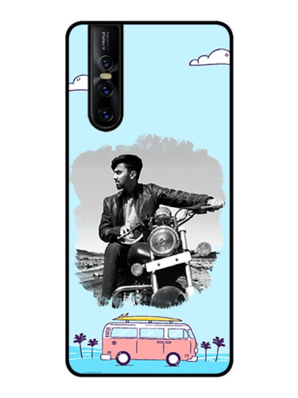 Custom Vivo V15 Pro Photo Printing on Glass Case  - Travel & Adventure Design