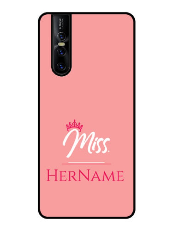 Custom Vivo V15 Pro Custom Glass Phone Case Mrs with Name