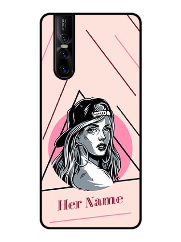 Custom Vivo V15 Pro Personalized Glass Phone Case - Rockstar Girl Design