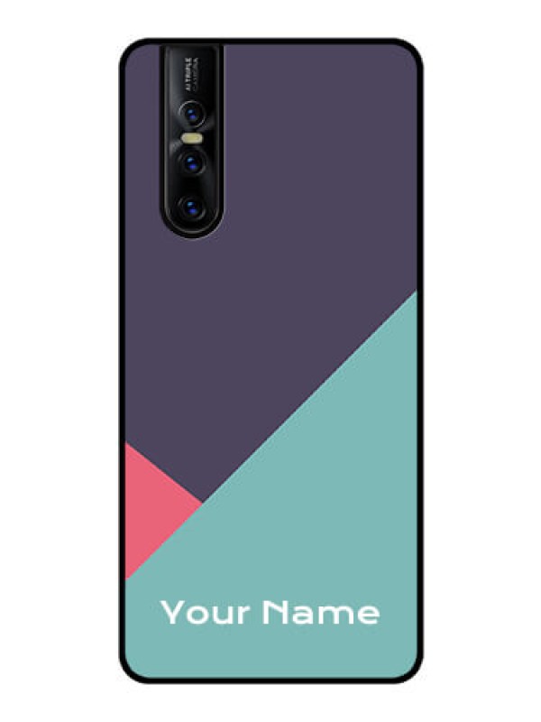 Custom Vivo V15 Pro Custom Glass Mobile Case - Tri Color abstract Design