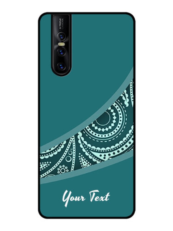 Custom Vivo V15 Pro Photo Printing on Glass Case - semi visible floral Design