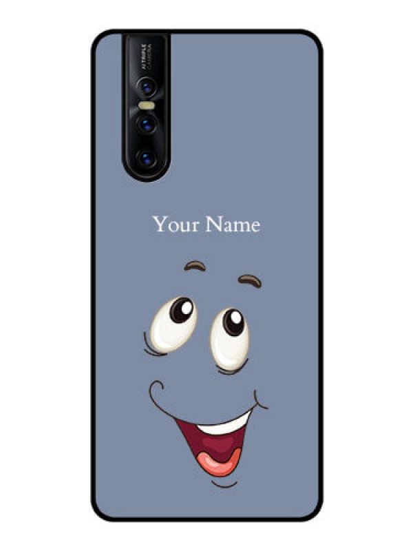 Custom Vivo V15 Pro Photo Printing on Glass Case - Laughing Cartoon Face Design