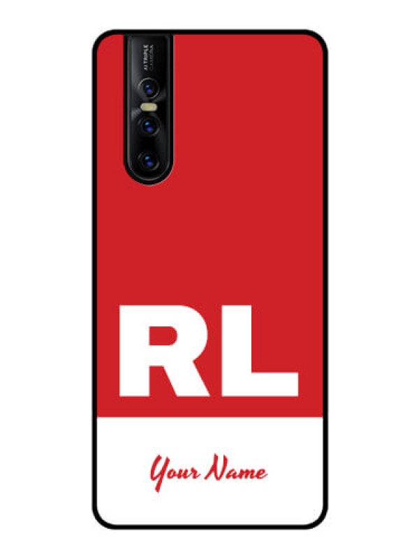 Custom Vivo V15 Pro Personalized Glass Phone Case - dual tone custom text Design