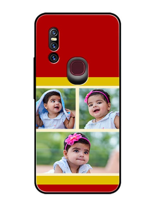 Custom Vivo V15 Custom Glass Mobile Case  - Multiple Pic Upload Design