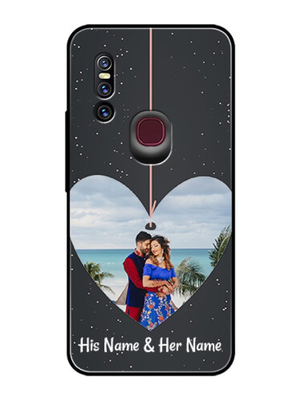 Custom Vivo V15 Custom Glass Phone Case  - Hanging Heart Design