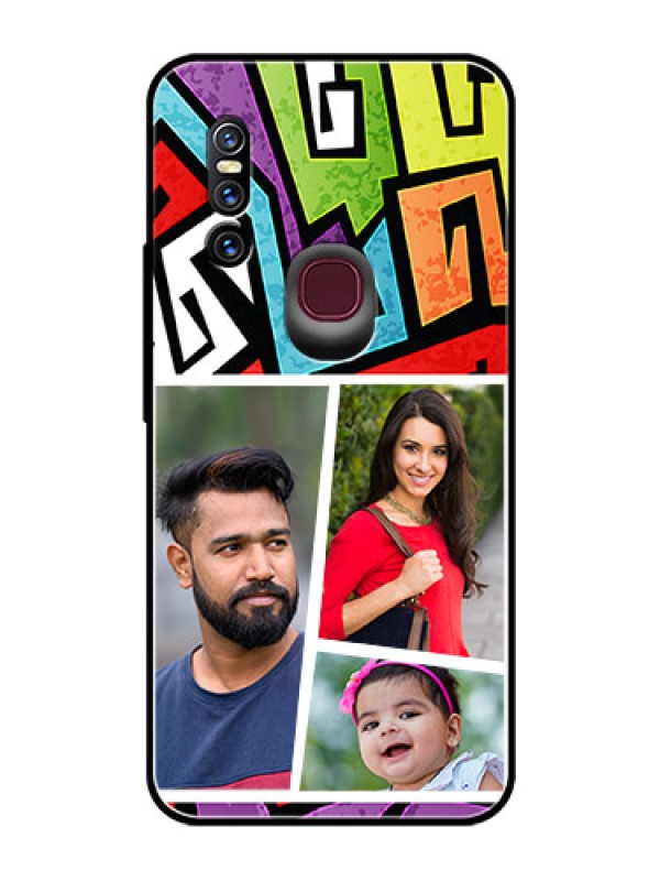 Custom Vivo V15 Custom Glass Phone Case  - Graffiti pattern Design