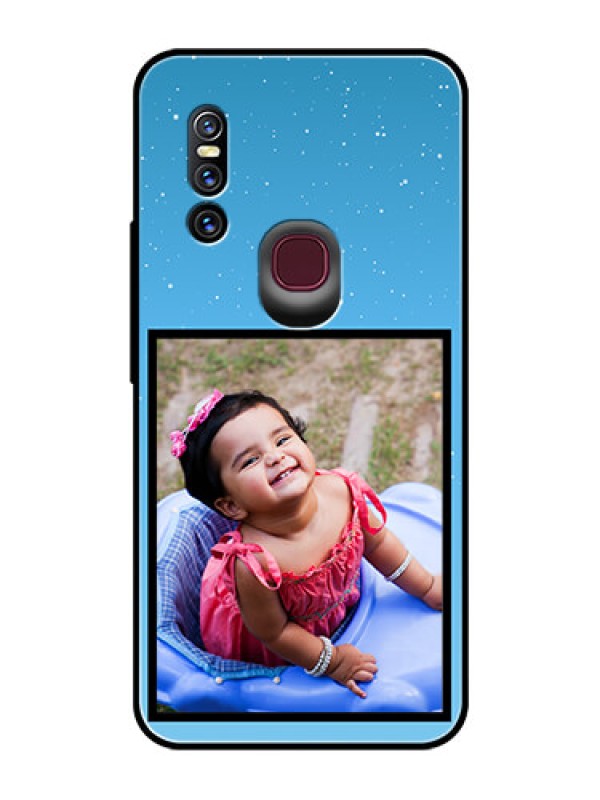 Custom Vivo V15 Custom Glass Mobile Case  - Wave Pattern Colorful Design