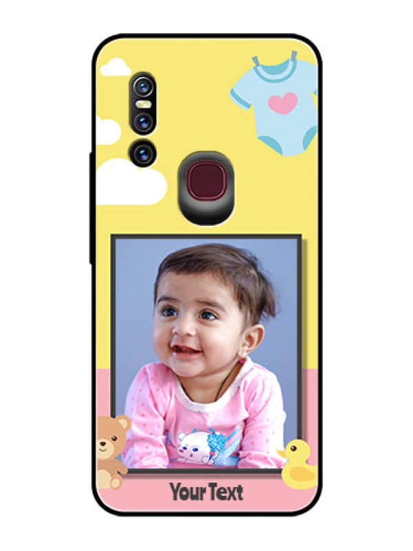 Custom Vivo V15 Photo Printing on Glass Case  - Kids 2 Color Design