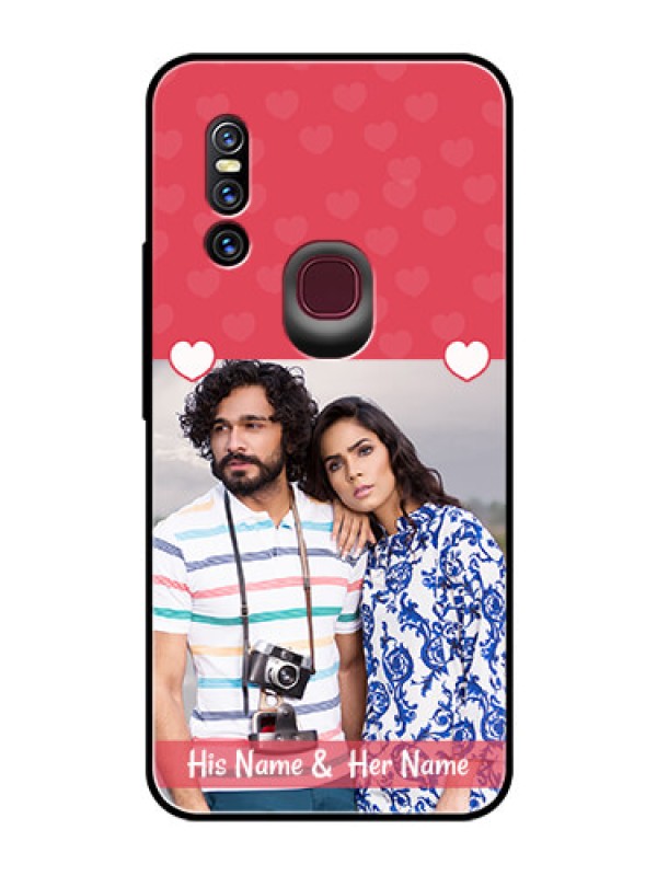 Custom Vivo V15 Photo Printing on Glass Case  - Simple Love Design