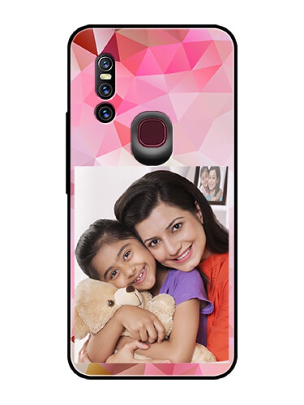 Custom Vivo V15 Photo Printing on Glass Case  - Abstract Triangle Design