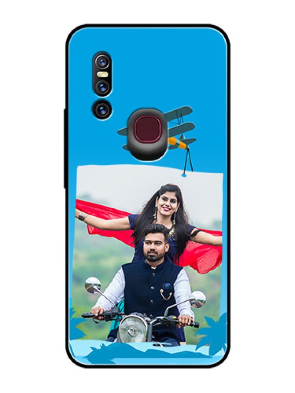 Custom Vivo V15 Custom Glass Mobile Case  - Traveller Design 