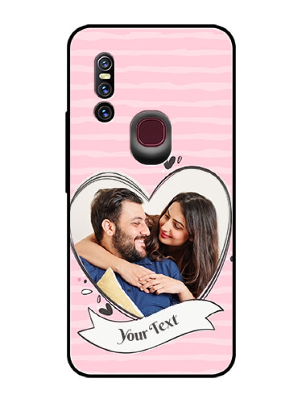 Custom Vivo V15 Custom Glass Phone Case  - Vintage Heart Design
