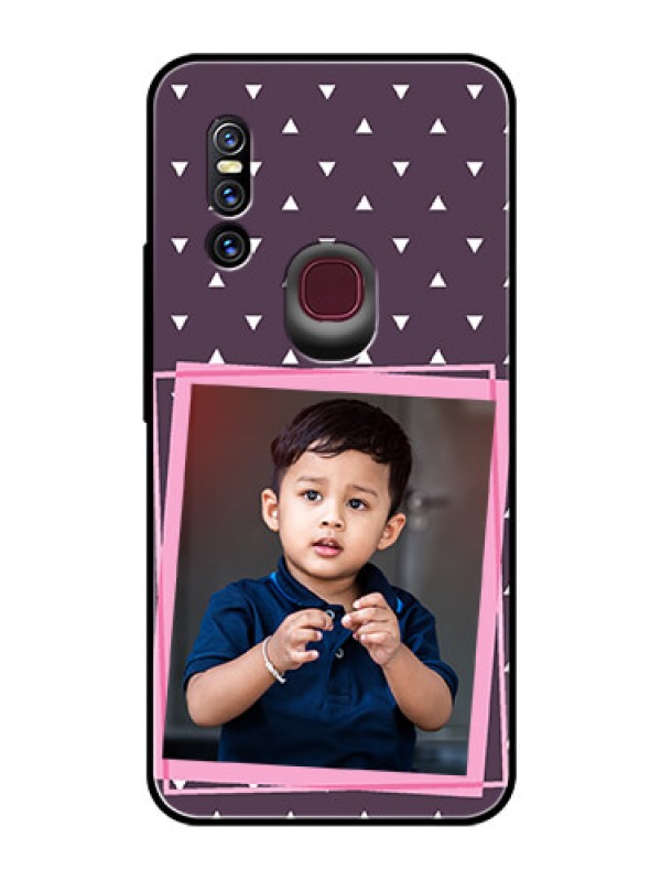 Custom Vivo V15 Custom Glass Mobile Case  - Triangle Pattern Dotted Design