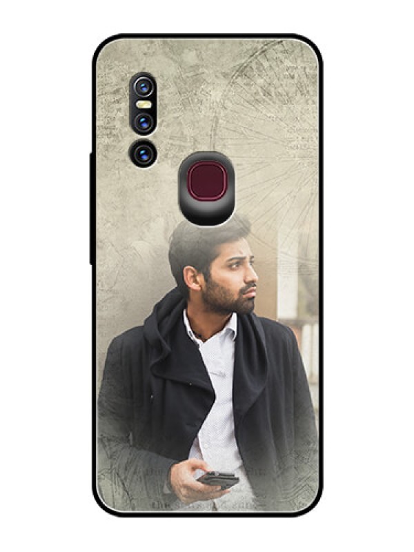Custom Vivo V15 Custom Glass Phone Case  - with vintage design