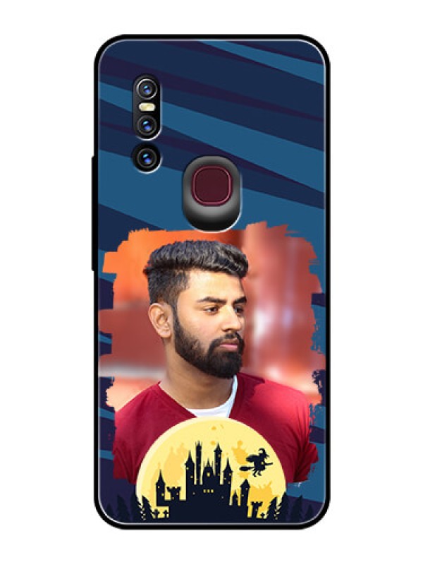 Custom Vivo V15 Photo Printing on Glass Case  - Halloween Witch Design 