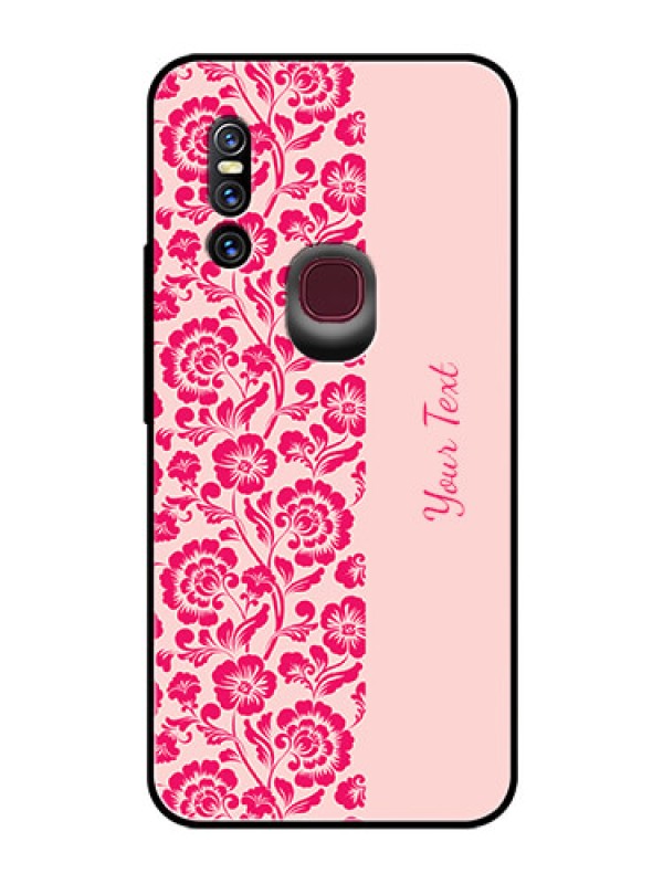 Custom Vivo V15 Custom Glass Phone Case - Attractive Floral Pattern Design
