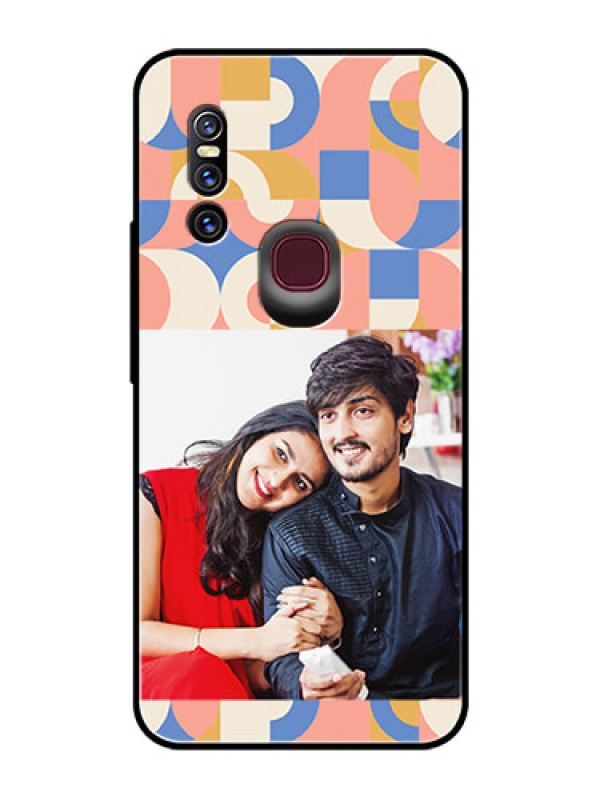 Custom Vivo V15 Photo Printing on Glass Case - Semi-circle Maze Pattern Design