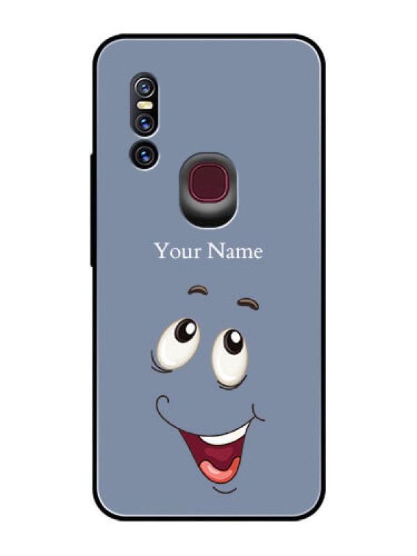 Custom Vivo V15 Photo Printing on Glass Case - Laughing Cartoon Face Design