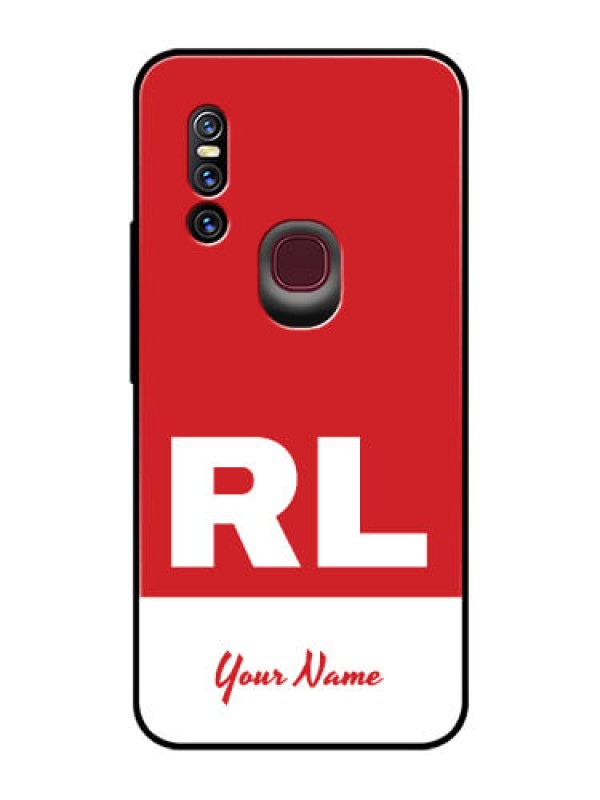 Custom Vivo V15 Personalized Glass Phone Case - dual tone custom text Design