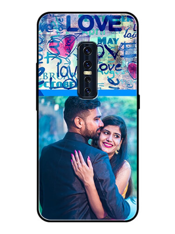 Custom Vivo V17 Pro Custom Glass Mobile Case  - Colorful Love Design