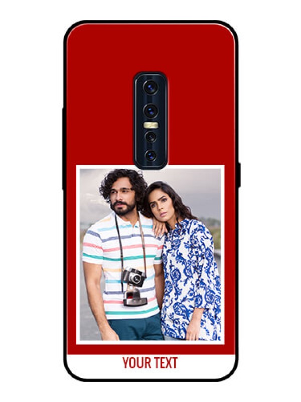 Custom Vivo V17 Pro Personalized Glass Phone Case  - Simple Red Color Design