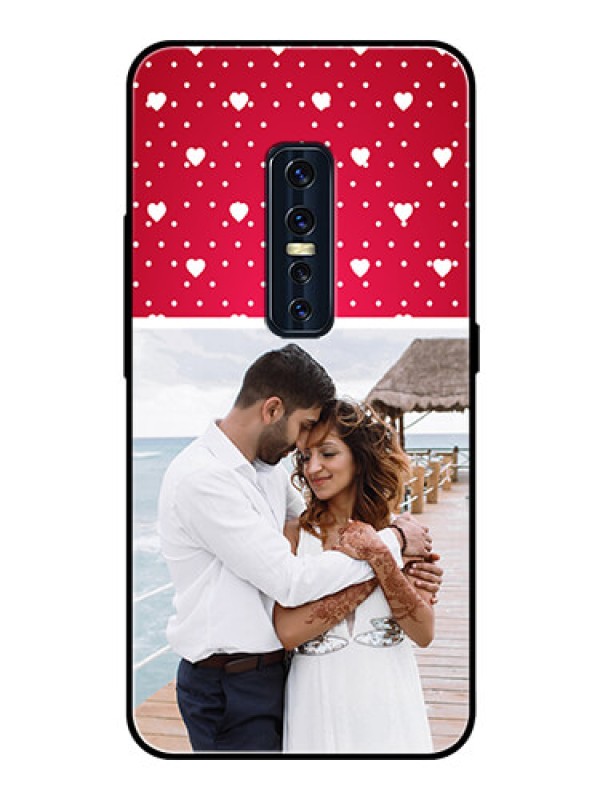 Custom Vivo V17 Pro Photo Printing on Glass Case  - Hearts Mobile Case Design