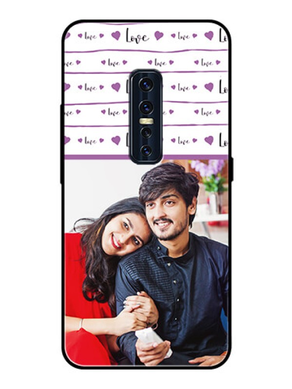 Custom Vivo V17 Pro Custom Glass Mobile Case  - Couples Heart Design