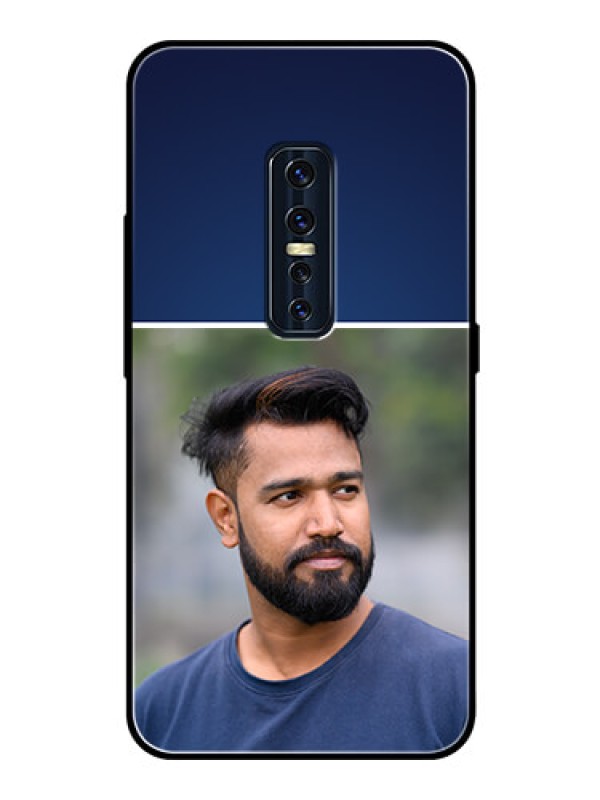 Custom Vivo V17 Pro Personalized Glass Phone Case  - Simple Royal Blue Design