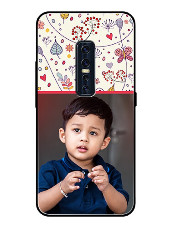 Custom Vivo V17 Pro Custom Glass Mobile Case  - Premium Floral Design