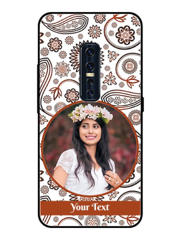 Custom Vivo V17 Pro Custom Glass Mobile Case  - Abstract Floral Design 
