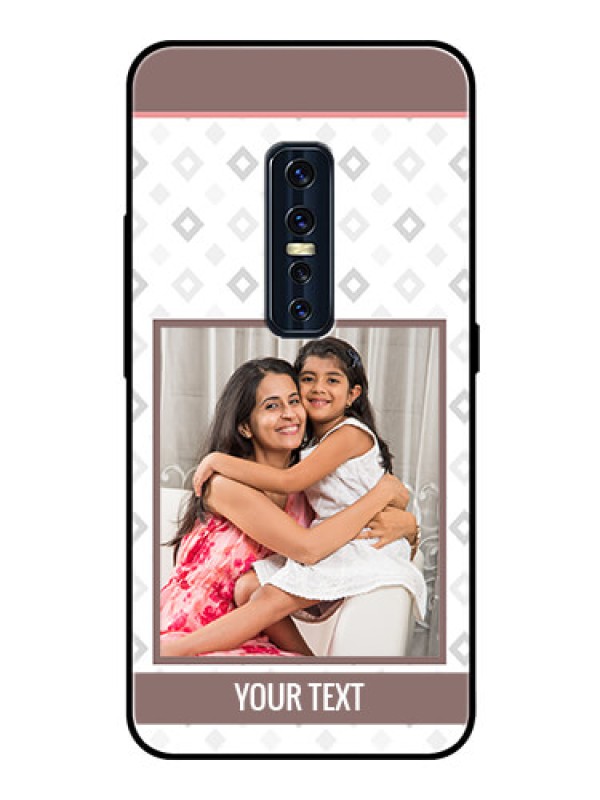 Custom Vivo V17 Pro Photo Printing on Glass Case  - Simple Diamond Design