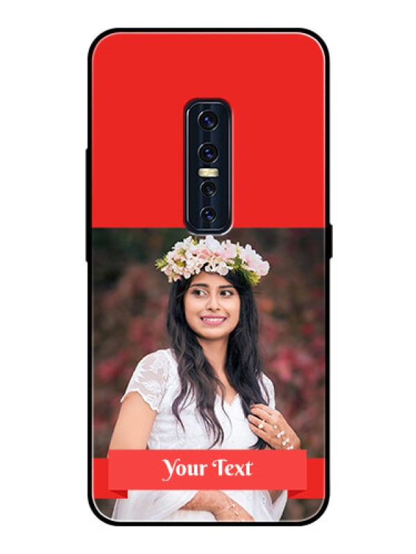 Custom Vivo V17 Pro Custom Glass Phone Case  - Simple Red Color Design