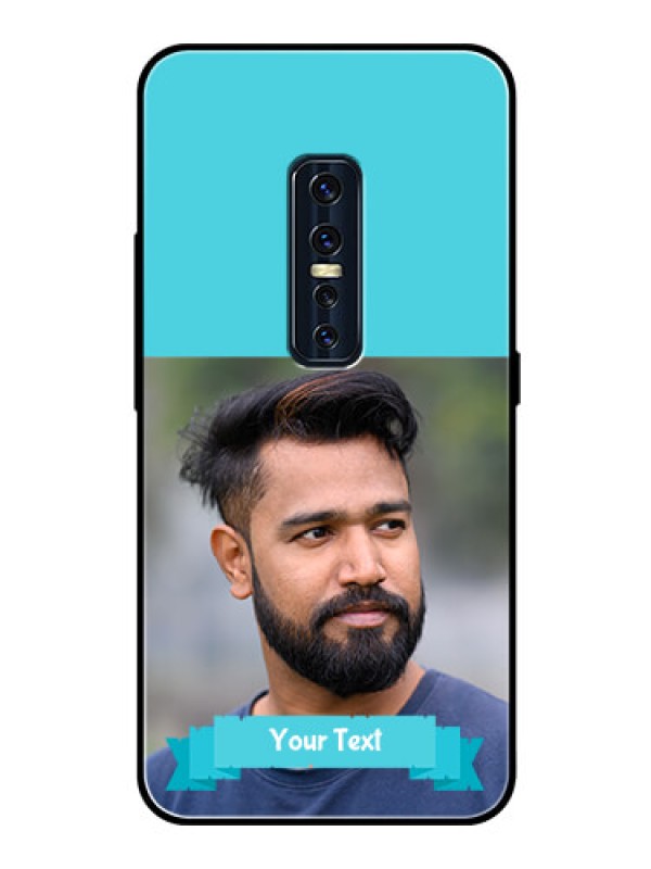 Custom Vivo V17 Pro Personalized Glass Phone Case  - Simple Blue Color Design