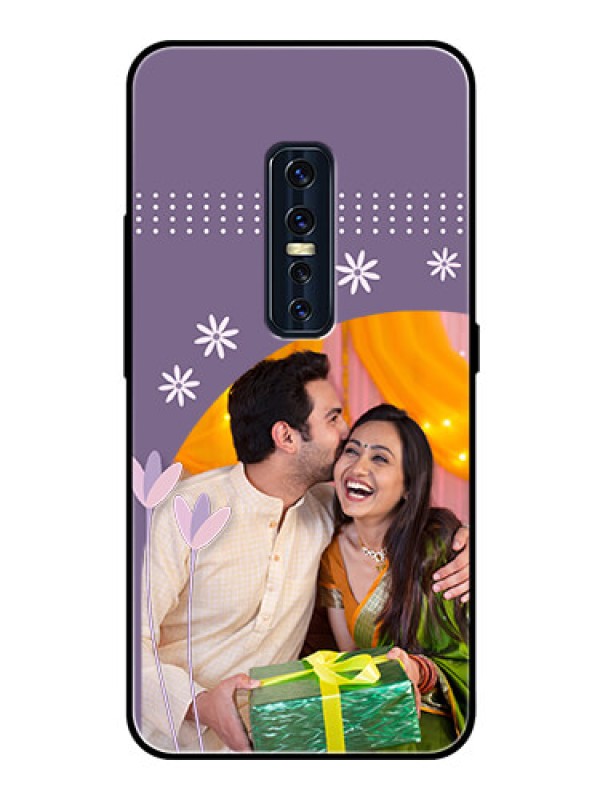 Custom Vivo V17 Pro Custom Glass Mobile Case  - Lavender flowers design 