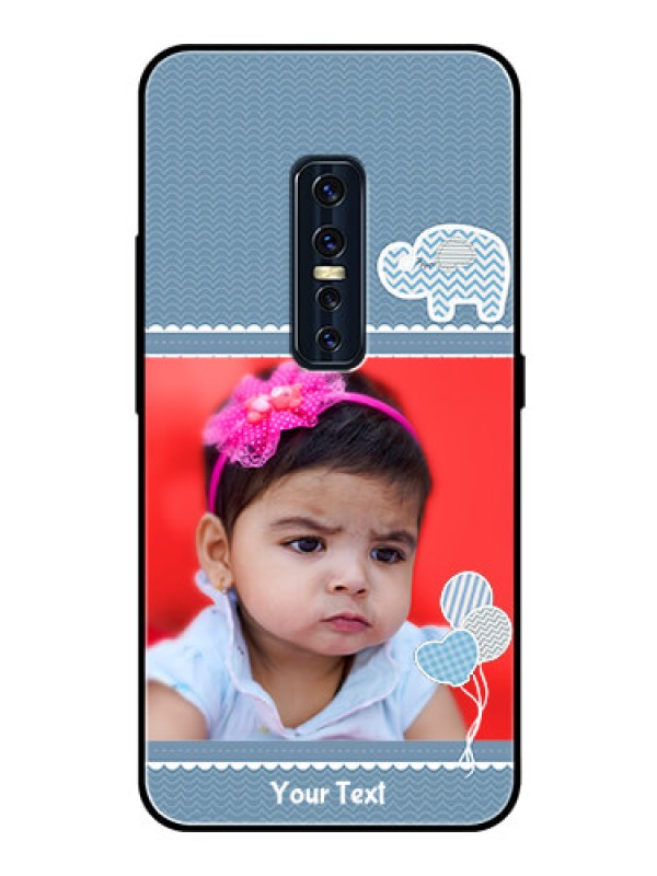 Custom Vivo V17 Pro Photo Printing on Glass Case  - with Kids Pattern Design