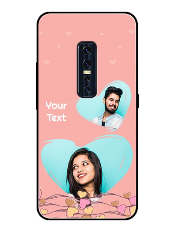 Custom Vivo V17 Pro Custom Glass Mobile Case  - Love Doodle Design