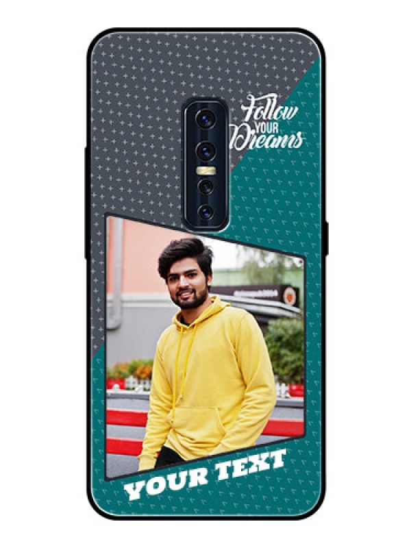 Custom Vivo V17 Pro Personalized Glass Phone Case  - Background Pattern Design with Quote
