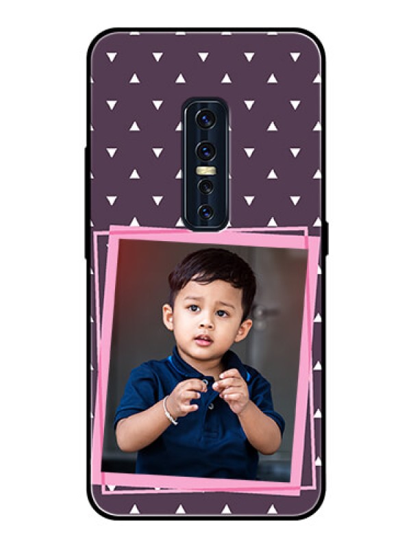 Custom Vivo V17 Pro Custom Glass Mobile Case  - Triangle Pattern Dotted Design