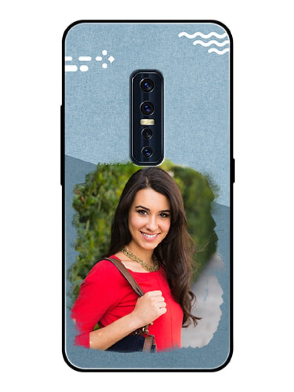 Custom Vivo V17 Pro Custom Glass Mobile Case  - Grunge Line Art Design